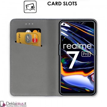 Telone smart magnet serijos atverčiamas dėklas - juodas (Realme 7 Pro)